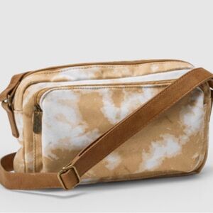 Thirty-One All Zipped Up Crossbody Purse Fawn Tie-Dye